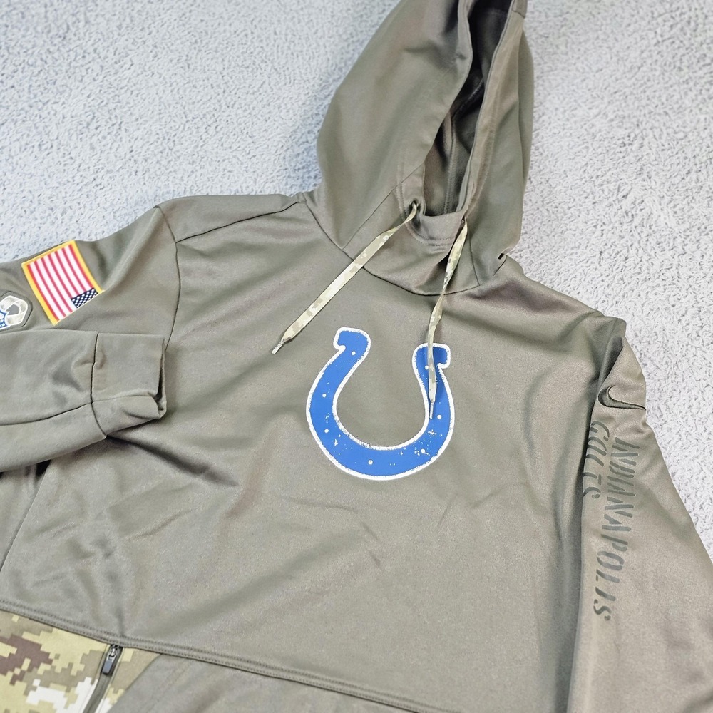 Indianapolis Colts Hoodie Mens Medium Green NFL Nike Therma Fit